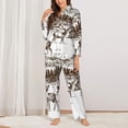 thumbnail image 2 of Fotbe Woodland Forest With Deers Conjunto de Pijama de Manga Larga para Mujer con Estampado, Ropa de Dormir de 2 Piezas, Conjunto de Casa Suave y Cómodo con Bolsillos-Medium, 2 of 7