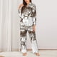 thumbnail image 2 of Balery Woodland Forest With Deers Conjunto de Pijama con Estampado para Mujer, Conjunto de Dos Piezas con Manga Larga, Ropa de Dormir Suave con Bolsillos, Pijamas Cómodos-Small, 2 of 7