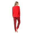 thumbnail image 4 of URMAGIC Matching Family Sleepwear Sets Christmas Pajamas with Lettler Print and Plaid Tee and Bottom Loungewear, 4 of 4