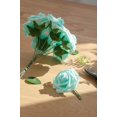 thumbnail image 4 of TETOU Artificial Flowers 25pcs Real Looking Robin's Egg Blue Foam Fake Roses with Stems for DIY Wedding Bouquets Baby Shower Centerpieces Floral Arrangements Party Tables Home Decorations, 4 of 6
