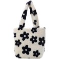 thumbnail image 1 of Bolso de mano de felpa para otoño e invierno, estampado de flores (pequeño) Afortunado Sencillez, 1 of 5