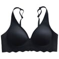 thumbnail image 2 of YHAJDS Women's Comfort Wireless Bra Ribbed Seamless Solid Color Push Up, 2 of 5