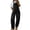 Black, variant on Women's Blue Cotton Baggy Adjustable Strap Denim Bib Overalls Loose Wide Leg