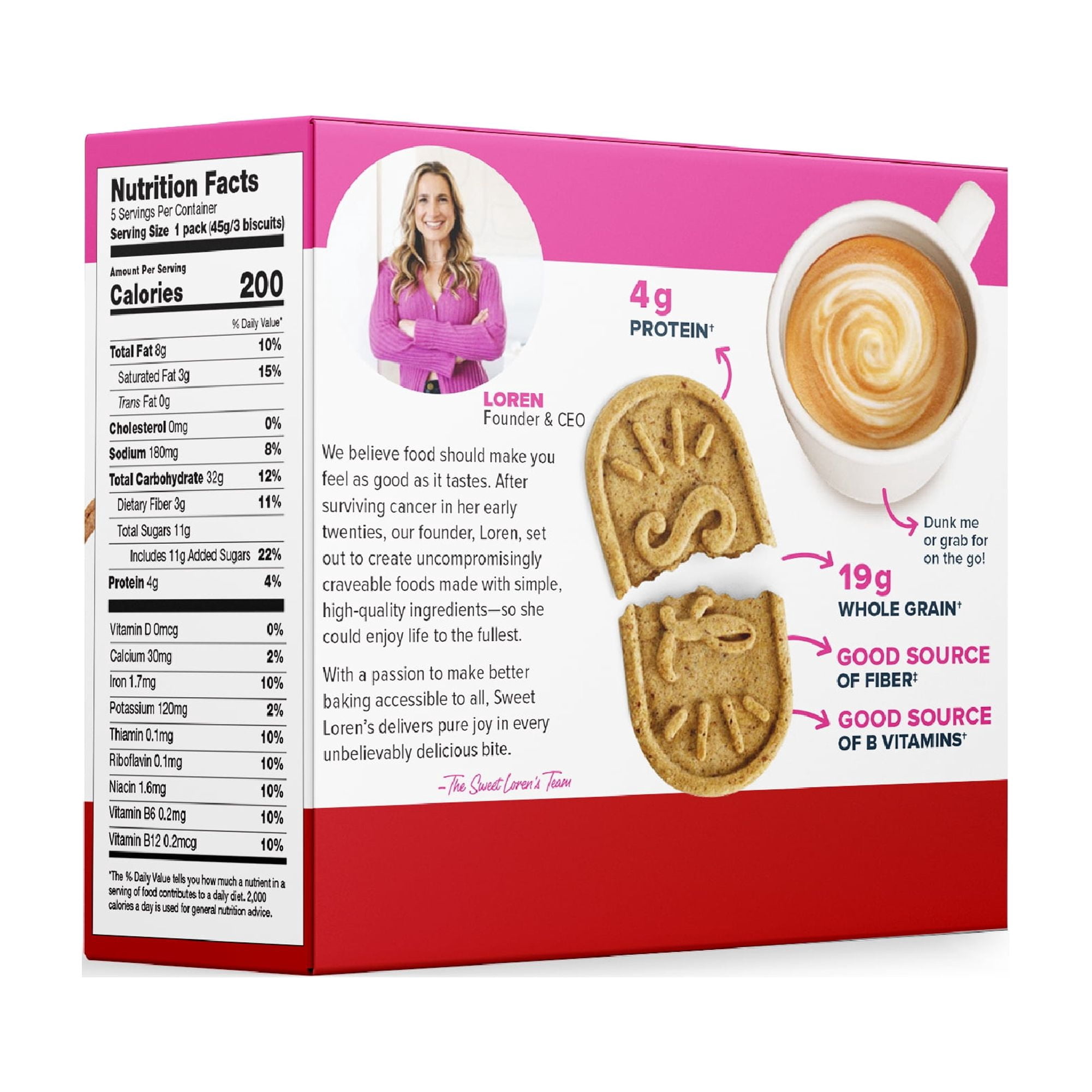 (6 pack) Sweet Loren's Cinnamon Sugar Breakfast Biscuits, Gluten & Dairy Free, 8oz/5ct
