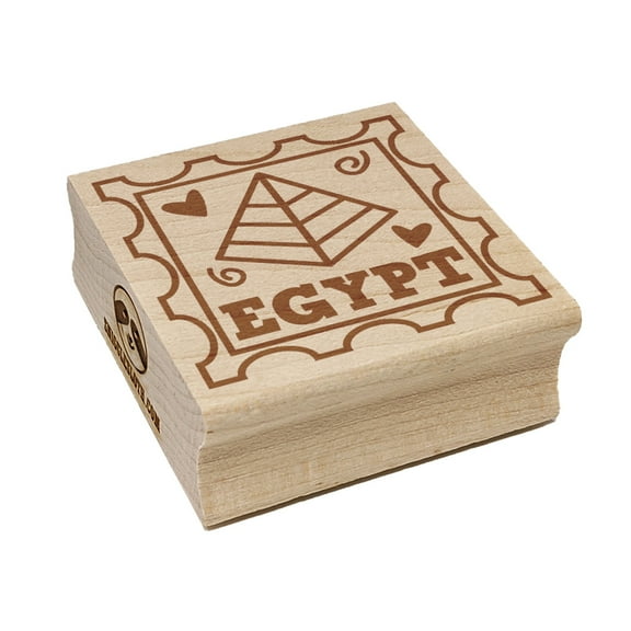 Egypt Pyramid Passport Travel Square Rubber Stamp Stamping Scrapbooking Crafting - Small 1.25in