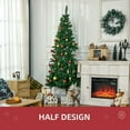 thumbnail image 6 of Resenkos 7' Artificial Half Christmas Tree with Auto Open & Steel Base for Indoor Xmas Decor, 7ft Green, 6 of 7