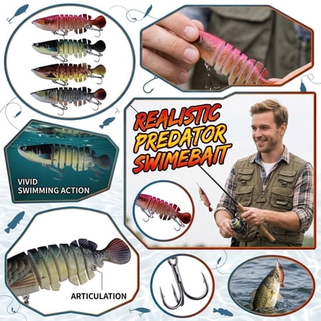 12cm Topwater Fishing Lure Rocking Action Metal Baitfish Imitation for Bass and Pike Freshwater Surface Lure with Reflective Tail 2 Pack Hard Body Design for Lake River Reservoir Fishing