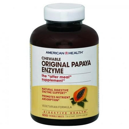 American Health Products - Original Papaya Enzyme Chewable Tablets, 600 (Best Digestive Enzyme In India)