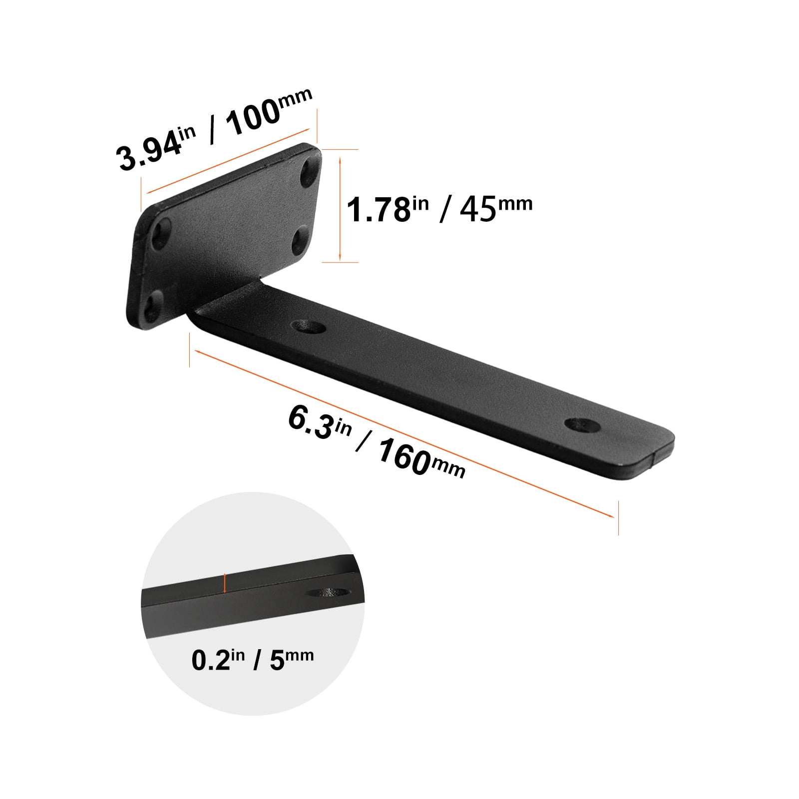KFFKFF 8"L x 4"W x 1.6"H Shelf Brackets Set of 6 Floating Shelf Brackets Heavy Duty