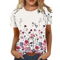 thumbnail image 2 of Pntutb, camiseta de manga corta suelta con cuello redondo y estampado informal de verano a la moda para mujer, blusa, Jersey Pntutb Pntutb-4728, 2 of 5