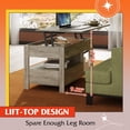 thumbnail image 5 of Coffee Table, 39" Lift Top Coffee Table with Hidden Compartment, Storage Drawers and Storage Shelf for Living Room, Reception Room, Grey, 5 of 8