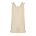 thumbnail image 5 of BOOMNY Girls 2 Peice Homewear Outfits Summer Loungewear Set for Girls Sleeveless Casual Solid Color Tops Shorts Cozy Sleepwear Sets, 5 of 7