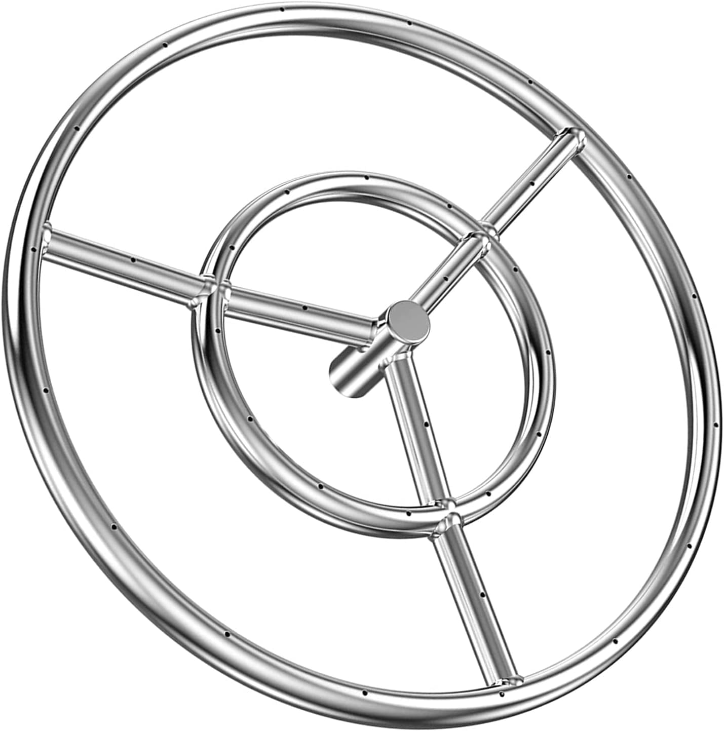 18Inch DoubleRing Stainless Steel Fire Pit Burner Ring with Three