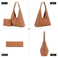 thumbnail image 6 of Montana West Hobo Bag Purses for Women Soft Slouchy Shoulder Handbags Tote with Pouch, Light Brown, 6 of 6