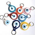 thumbnail image 2 of Evil Eye Lovers Leather Keychain Good Luck Key Rings Housewarming Gifts, 2 of 4