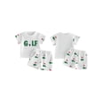 thumbnail image 2 of BemeyourBBs Toddler Baby Boys Golf Outfit Waffle Knit Short Sleeve Letters Print T-shirt with Golf Court Print Shorts Set Cute Summer Clothes, 2 of 9