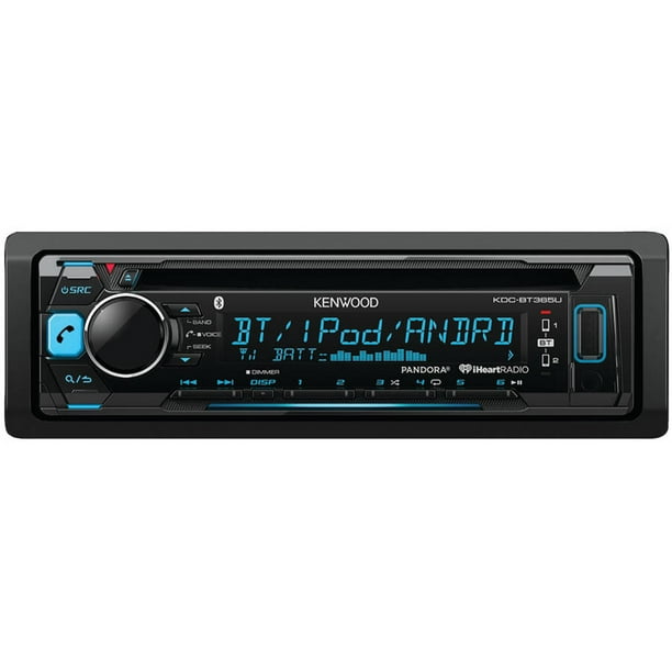 Kenwood KDCBT365U SingleDIN InDash CD Receiver with Bluetooth and