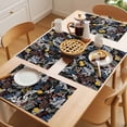thumbnail image 5 of Wildflowers Blossom Placemats Set of 8 Black Spring Garden Botanical Floral Place Mats Indoor Wipeable Table Mats Washable Cloth Dining Table Placemats for Kitchen Holiday Party Home Decor 13x19 Inch, 5 of 9