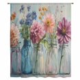 thumbnail image 2 of Spring Flowers Sheer Curtains 63 Inches Long, Farmhouse Watercolor Floral Leaves Light Filering Curtains, Breathable Simi Curtain Privacy Drapes for Living Room Bedroom Lightweight Window Treatment, 2 of 9