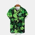 thumbnail image 2 of JURANMO St Patricks Day Shirt for Men Short Sleeve Beach Shirts Luck Irish Shamrocks Print Party Shirts Casual Button Down Shirts Green XXXXL, 2 of 6