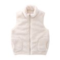 thumbnail image 1 of Little Girls Boys Fleece Winter Sweater Vest Jacket Clearance Sale Toddler Kids Baby Boys Girls Fashion Cute Solid Color Windproof Pocket Zipper Keep Warm Vest Coat 5-6 Years, 1 of 4