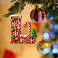 thumbnail image 1 of Hbdhejl 26 Pieces Red Letters Christmas Tree Decorations Candy Cane Letters With Berry Pattern Mini Alphabet Hanging Ornaments Party Home 2D Acrylic Christmas Tree, 1 of 4