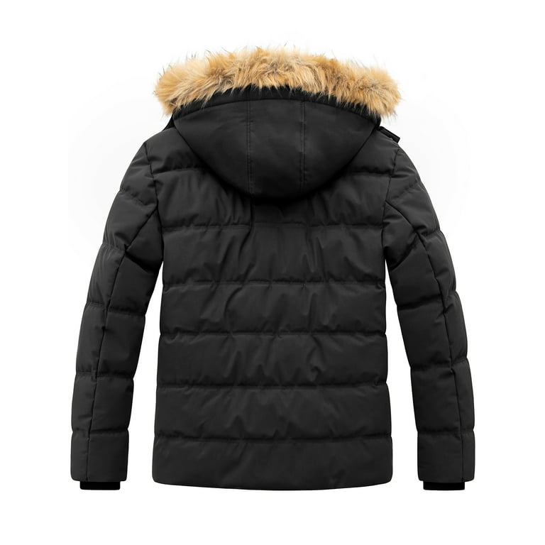 Wantdo Men's Warm Puffer Jacket Thicken Waterproof Winter Coat with Detachable Hood