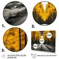 thumbnail image 3 of Designart "Yellow Forest Journey A Scenic Road V" Landscapes Floater Framed Wall Art Print, 3 of 7