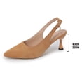 thumbnail image 4 of ShiShine Women's Slingback Kitten Heels Closed Pointed Toe Backless Wedding Party Dress Pumps Shoes, 4 of 9