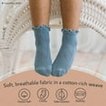 thumbnail image 4 of CozyWay Toddler Girl Socks With Grippers Non Slip Crew Grip Socks for Girls Soft Comfy Cotton - 1T-3T Multi Color Pink - 6 Pack, 4 of 6