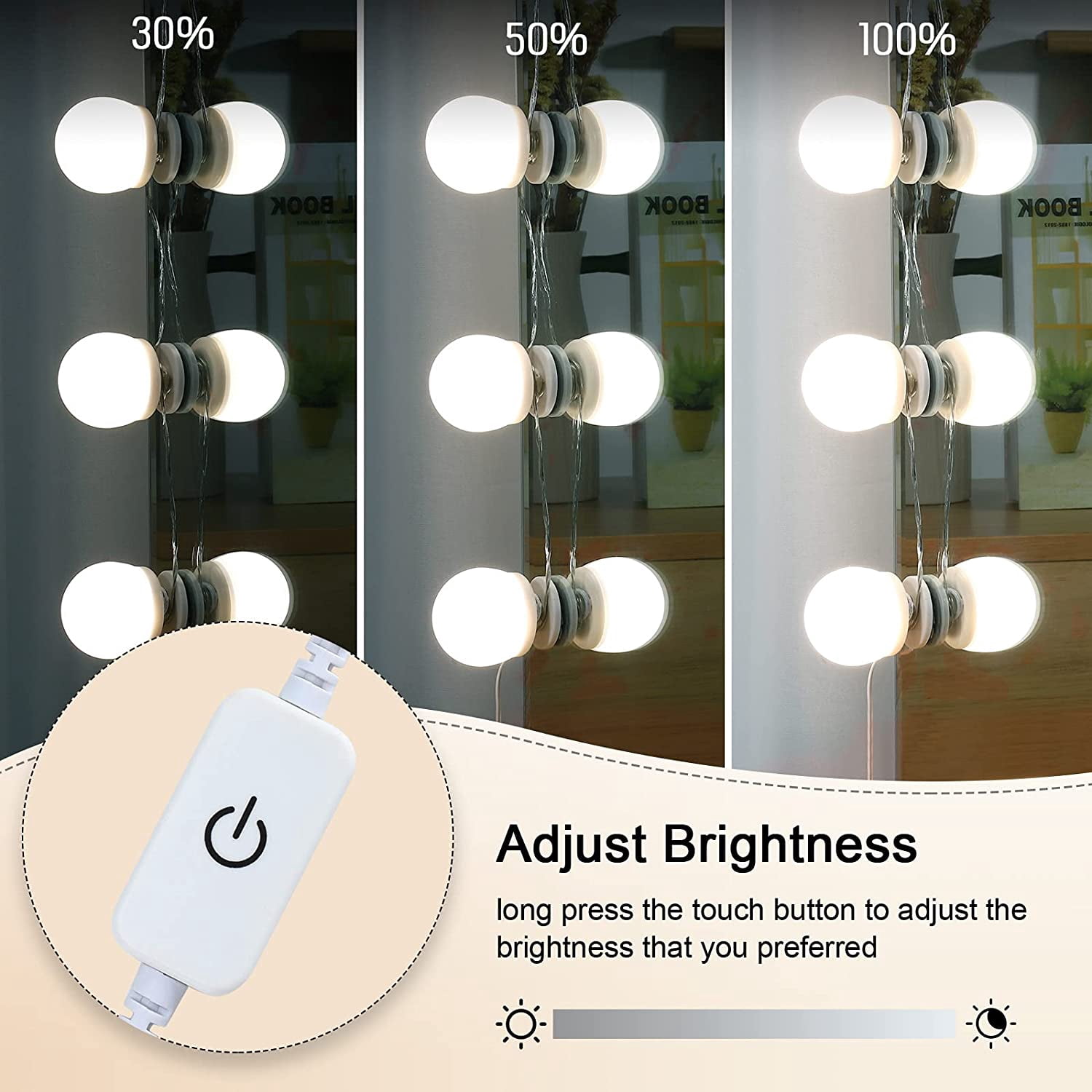 Hollywood Style 14-Light Dimmable LED Vanity Lights with Corded Electric