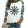 thumbnail image 2 of HOMBOM Merry Sweatshirts for Women Crewneck White Holiday Snowflake Fleece Xmas Adults Sweatshirt Christmas, 2 of 5