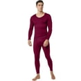 thumbnail image 2 of Fshiont Mens Thermal Underwear Set Fleece Lined Long Johns Base Layer Winter Clothes Top Bottom Elasticity​ Red L, 2 of 5