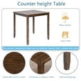 thumbnail image 4 of GZXS 5-Piece Dining Room Set, 34.5" Square Table and 4 Slat-Back Padded Chairs with Footrest for Home Kitchen Furniture, Dinettes, Walnut, 4 of 9