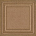 thumbnail image 1 of Unique Loom Outdoor Border Solid Tonal Rug 6' x 6' Square Brown/Light Brown, 1 of 1