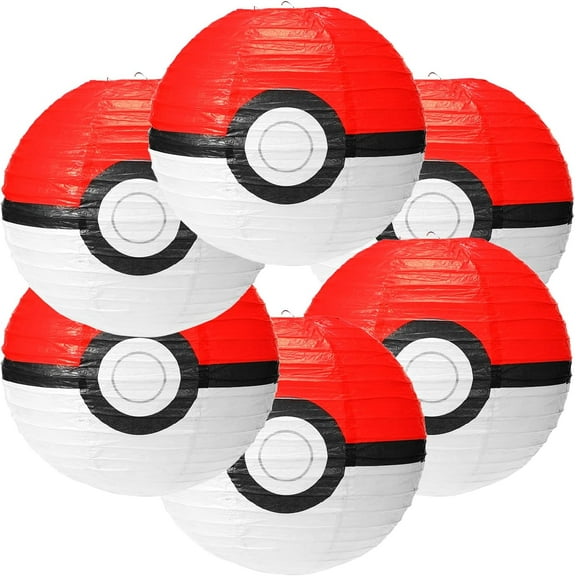 Birthday Party Supplies, Paper Lanterns 6Pcs Party Decorations Chinese Round Paper Hanging Decorations Lanterns Lamps for Home, Parties, and Weddings, 12inch