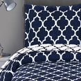 thumbnail image 2 of Royal Tradition Meridian Printed Microfiber Over-Sized King/California King 110-Inch Wide x 96-Inch Long, 3PC Quilt Set, Navy with White, 2 of 2