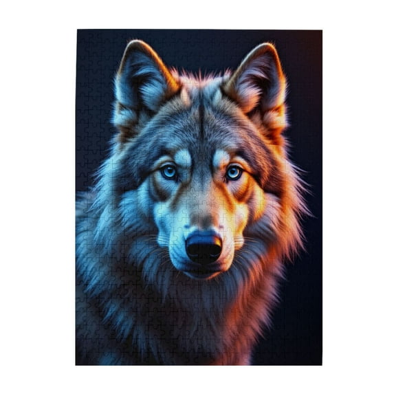 500 Piece Wolf Jigsaw Puzzle For Adults – Majestic Night Wolf Artwork Challenging & Fun Adult Puzzles Home Décor Unique Animal Puzzles Great Gift Idea