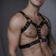 thumbnail image 2 of Arnés corporal con cadena de cuello cuero PU punk para hombres lencería BDSM traje bondage accesorio gótico carnaval y cosplay, 2 of 3