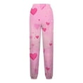 thumbnail image 5 of hotojiny Valentines Day Sweatpants for Women Cute Heart Print Running Joggers Casual Loose High Waisted Trousers, 5 of 7