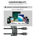 thumbnail image 3 of Powertek Diamond Shine 6' USB C to Lightning Cable with MFi Certification, Black, 3 of 7