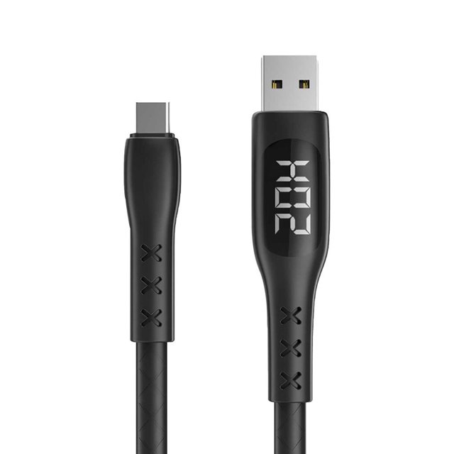 Bearachild Cable de carga USB inteligente desconectado Anti-Twine Resistencia a la flexión en pantalla Salida estable Temporizador Conector de pantalla Type3 NO3