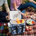 thumbnail image 5 of FORMRS Insulated Cooler Bag 24 Cans Capacity Soft Leakproof Lunch Box with Side Pockets, Floral Ocean Waves, 5 of 7