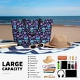 thumbnail image 5 of Pofeuu Funny Skull Flower Print Beach Bag,Waterproof Sandproof Beach Tote Bag, Large Capacity Foldable Beach Bags for Women, 5 of 7