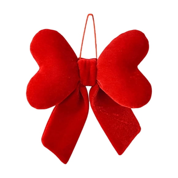 Ohufall Velvet Hearts Bow Hanging Decoration Romantic Love Accent For Mantel Wall Or Gift Perfect Valentines Day Home Decor