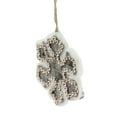 thumbnail image 3 of Northlight 4" Embellished Wooden Snowflake Christmas Ornament - White/Silver, 3 of 4