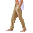 thumbnail image 2 of Solid Color Men Straight-Legs Casual Pants Male Drawstring Long Pants, 2 of 5