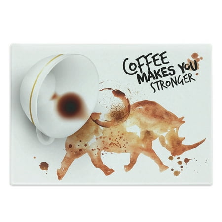 

Coffee Art Cutting Board Wild Animal from Spilled Hot Beverage Stain Latte Cappuccino Decorative Tempered Glass Cutting and Serving Board Large Size Burnt Sienna White and Black by Ambesonne