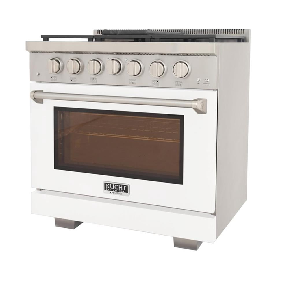 Pemberly Row 36" Natural Gas Range in White with True Simmer Burners