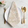 thumbnail image 2 of Rustic Coastal Cloth Napkins, Sea Nautical Summer Beach Starfish Coral Washable and Reusable Dinner Napkins Set of 6, Table Napkin for Kitchen Party Birthday Wedding Hotel Housewarming 20"x20", 2 of 9